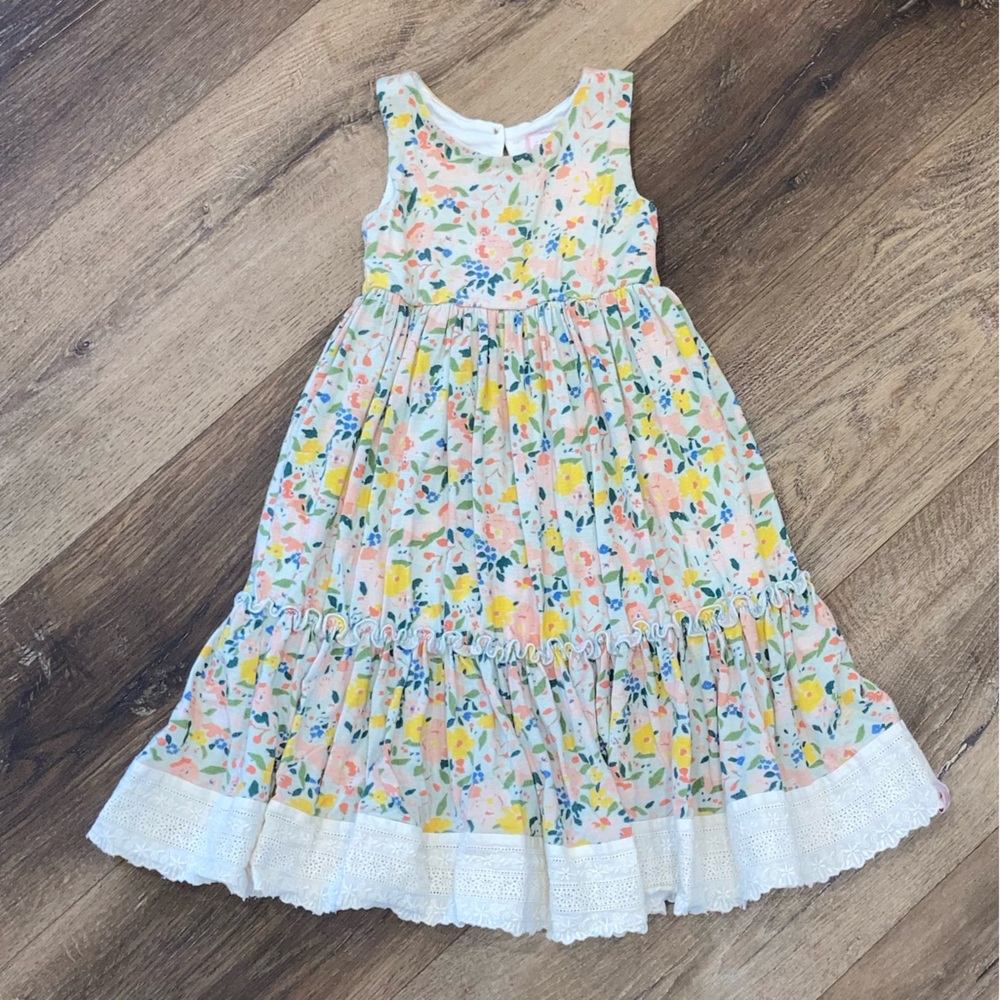 SweetHoney Floral Sleeveless Dress Spring Summer Lace Vacation Beach Outfit 18m
